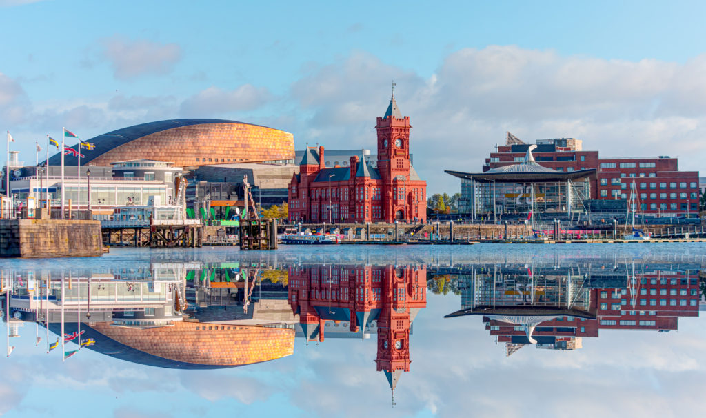 Panoramic,View,Of,The,Cardiff,Bay Cardiff,,Wales