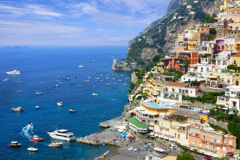 Explore the pastel coloured houses of Positano Amalfi